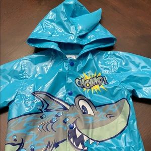Shark rain coat w/ shark fin hood
